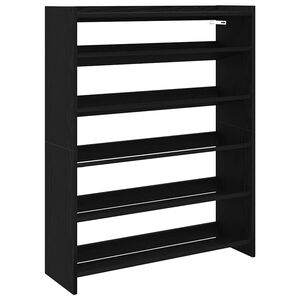 vidaXL Zapatero madera contrachapada negro 80x25x100 cm