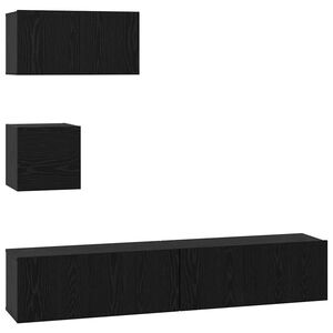 vidaXL Conjunto de mueble de TV 4 pcs Roble negro 80 x 30 x 30 cm