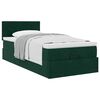 vidaXL Estructura de cama otomana con colch&oacute;n terciopelo verde oscuro