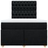 vidaXL Cama box spring con colch&oacute;n tela negro 120x200 cm