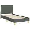 vidaXL Cama para ni&ntilde;os con cabecero Gris oscuro 80 x 160 cm tela