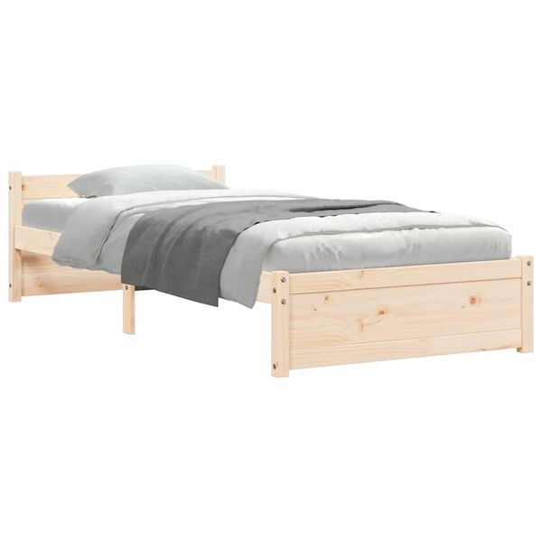 vidaXL Estructura cama individual sin colch&oacute;n madera maciza 75x190 cm