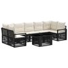 vidaXL Conjunto de sof&aacute;s de jard&iacute;n 8 uds. Negro y Blanco Crema
