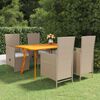 vidaXL Juego de comedor para jard&iacute;n 5 piezas beige