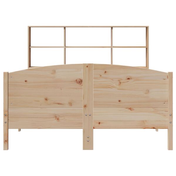 vidaXL Cama con estanter&iacute;a sin colch&oacute;n madera maciza de pino 120x190cm