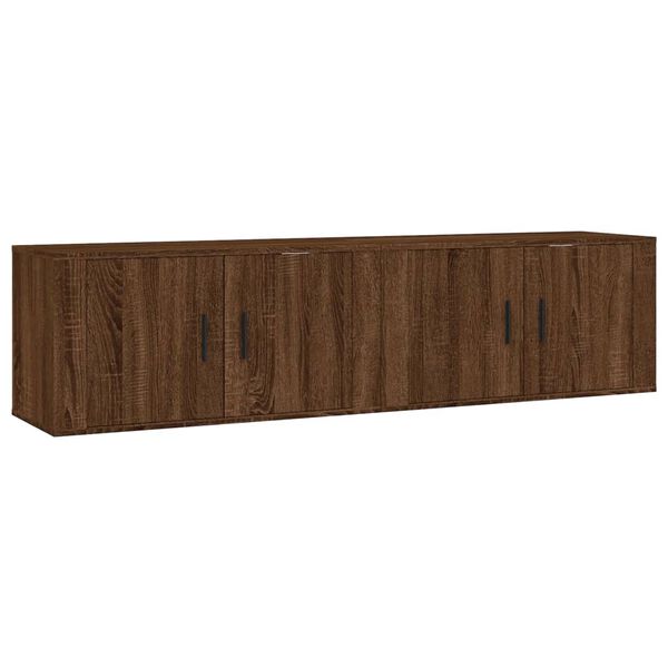 vidaXL Muebles para TV de pared 2 uds roble marr&oacute;n 80x34,5x40 cm