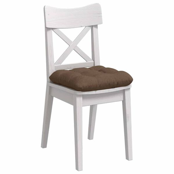 vidaXL Cojines para asiento 4 pcs Marrón 40 x 40 x 12 cm tela