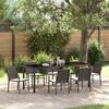 vidaXL Conjunto de Comedor de Jard&iacute;n 7 pcs Marr&oacute;n y Negro