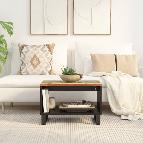 vidaXL Mesa de centro de madera maciza reciclada 60x50x40 cm