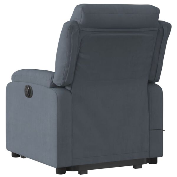 vidaXL Sill&oacute;n reclinable de masaje elevable terciopelo gris oscuro