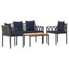 vidaXL Juego de muebles de exterior 4 pcs Gris y azul marino