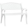 vidaXL Banco de jard&iacute;n de aluminio fundido blanco 102 cm