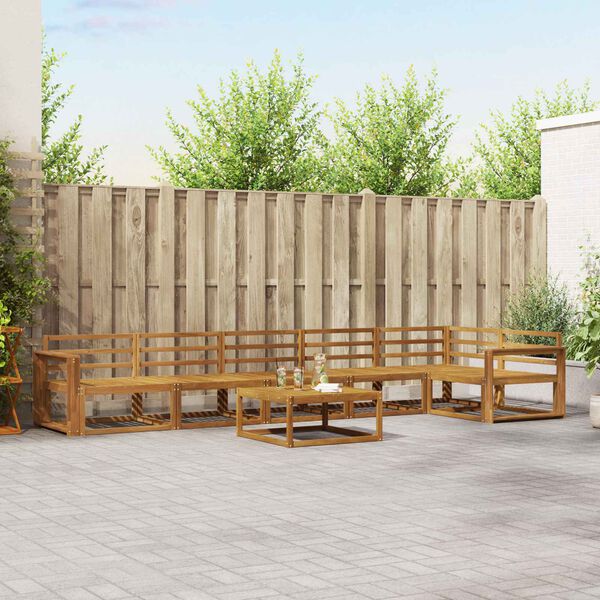 vidaXL Conjunto de sof&aacute;s de exterior 7 pcs Natural