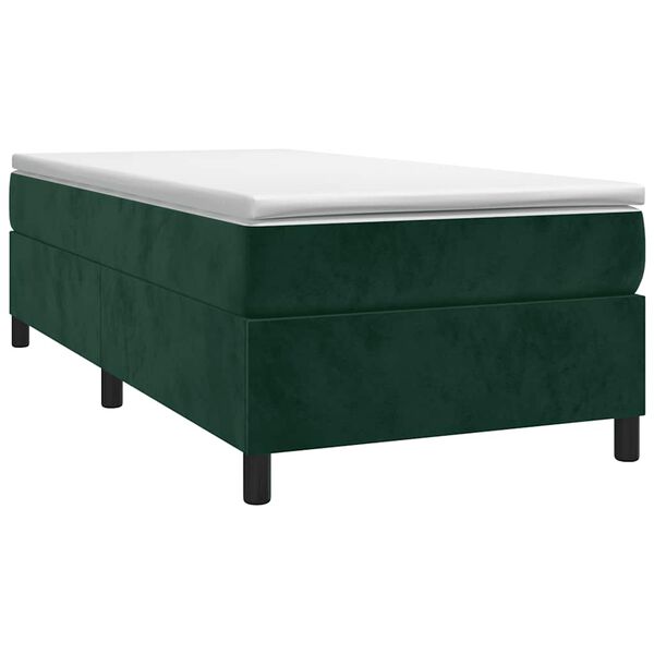 vidaXL Estructura de cama con somier terciopelo verde oscuro 90x200cm