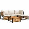 vidaXL Set de sof&aacute;s de jard&iacute;n con cojines 5 pzas madera maciza acacia