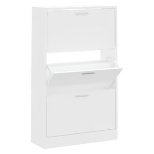 vidaXL Mueble zapatero madera contrachapada blanco 63x24x103 cm