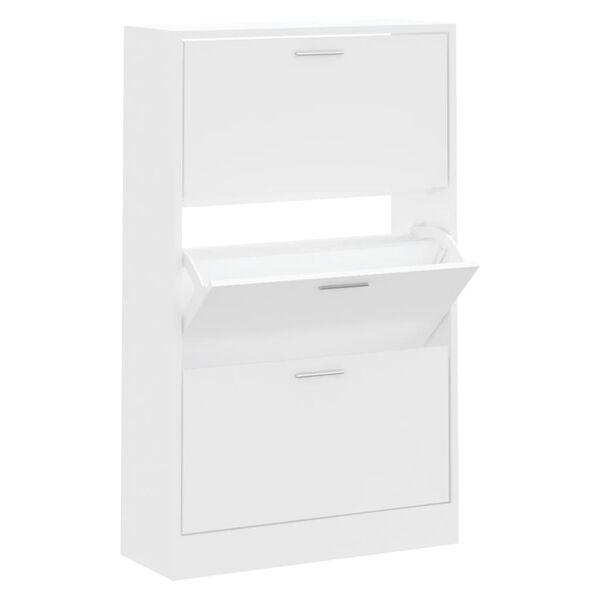 vidaXL Mueble zapatero madera contrachapada blanco 63x24x103 cm