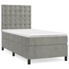 vidaXL Cama box spring con colch&oacute;n terciopelo gris claro 80x200 cm