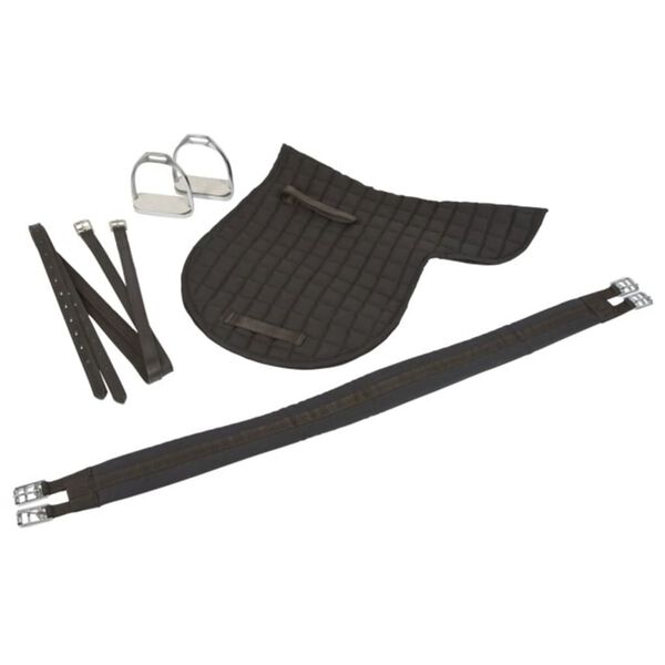 Kerbl Silla de montar poni de cuero negro 32196