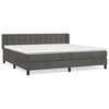 vidaXL Cama box spring con colch&oacute;n terciopelo gris oscuro 200x200 cm