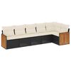vidaXL Set de sof&aacute;s de jard&iacute;n 6 piezas y cojines rat&aacute;n sint&eacute;tico negro