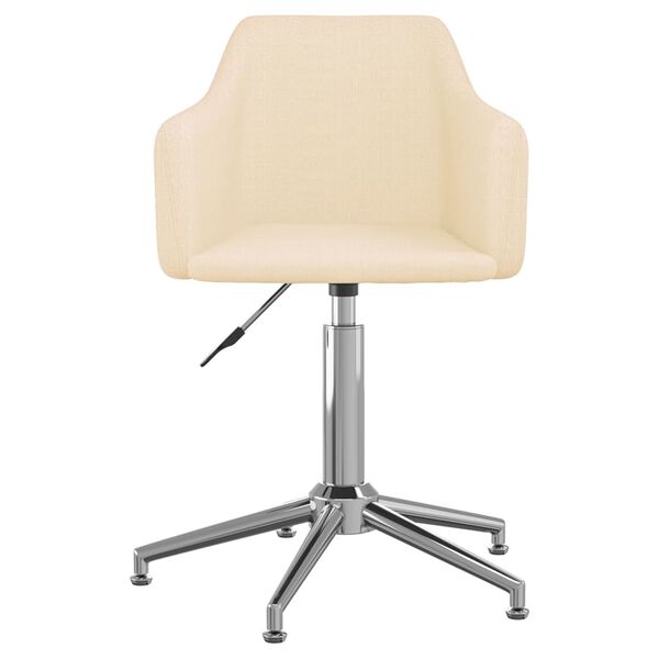 vidaXL Sillas de comedor giratorias 4 unidades tela crema