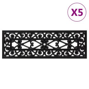vidaXL Alfombrillas de escalera de goma 5 uds 25x75 cm