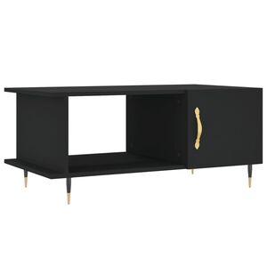 vidaXL Mesa de centro madera contrachapada negro 90x50x40 cm