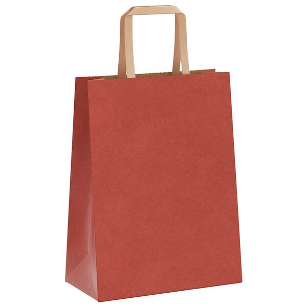 vidaXL Bolsas de papel con asas 50 uds rojo 21x11x28 cm