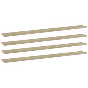 vidaXL Estante estanter&iacute;a 4uds contrachapada roble Sonoma 100x10x1,5cm