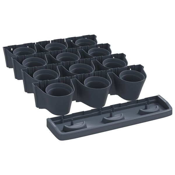 vidaXL Set de plantas jard&iacute;n vertical 12 uds polipropileno antracita