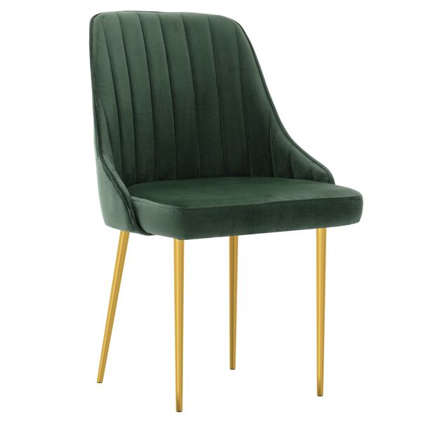 vidaXL Sillas de comedor 4 unidades terciopelo verde oscuro