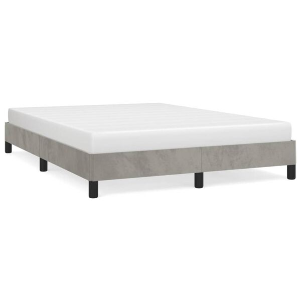 vidaXL Estructura de cama sin colch&oacute;n terciopelo gris claro 140x190 cm