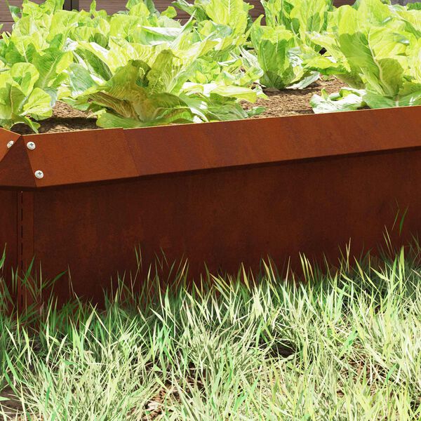 vidaXL Valla para caracoles Oxidado 50 x 3,5 x 25 cm