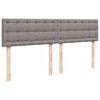 vidaXL Cama box spring con colch&oacute;n tela gris taupe 200x200 cm