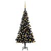 vidaXL &Aacute;rbol de Navidad preiluminado con luces y bolas negro 120 cm