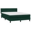 vidaXL Cama box spring con colch&oacute;n terciopelo verde oscuro 160x210 cm
