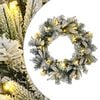 vidaXL Corona de Navidad Verde y blanco &Oslash; 50 cm PVC y PE 25 LED