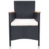 vidaXL Set comedor jardín 7 pzas ratán sintético y madera acacia negro