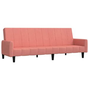 vidaXL Sof&aacute; cama de 2 plazas terciopelo rosa