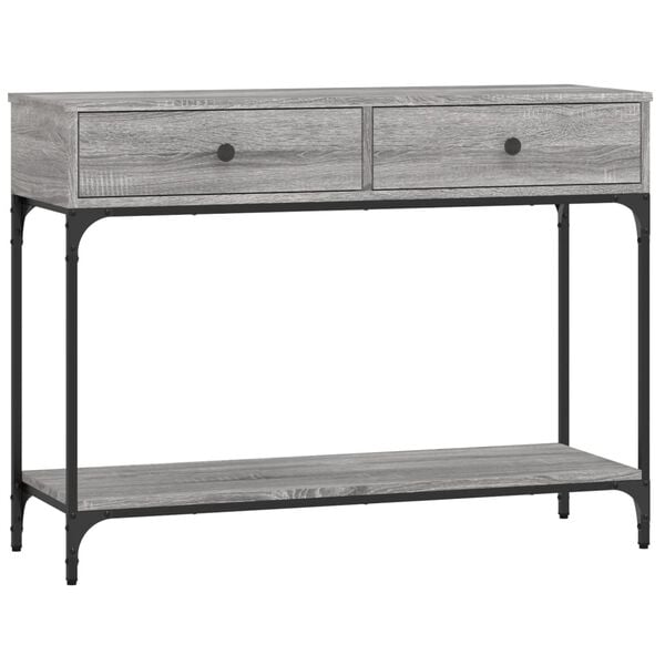 vidaXL Mesa consola madera de ingenier&iacute;a gris Sonoma 100x34,5x75 cm
