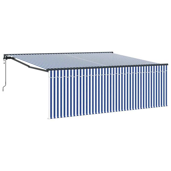vidaXL Toldo Retráctil Azul y 400 x 300 cm Poliéster y Aluminio