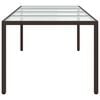 vidaXL Set de comedor jard&iacute;n 9 pzas y cojines rat&aacute;n sint&eacute;tico marr&oacute;n