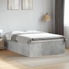 vidaXL Estructura de cama madera de ingenier&iacute;a gris hormig&oacute;n 135x190cm