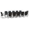 vidaXL Conjunto de Comedor de Jard&iacute;n 13 uds. Negro Acero