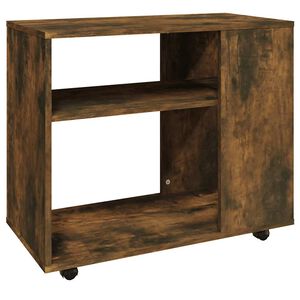 vidaXL Mesa auxiliar madera contrachapada roble ahumado 70x35x60,5 cm