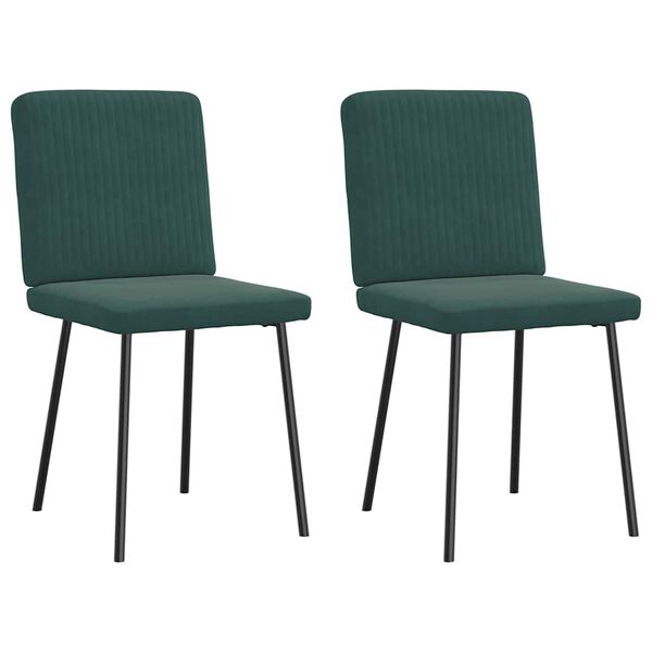 vidaXL Sillas de comedor 2 unidades terciopelo verde oscuro