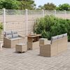 vidaXL Conjunto de sof&aacute; de jard&iacute;n con coj&iacute;n 8 pcs Beige y Gris Claro