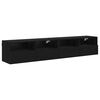 vidaXL Gabinetes de pared para TV 2 uds. Roble Negro