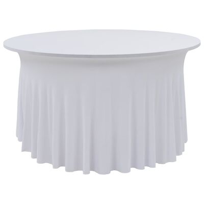 vidaXL Fundas elásticas para mesa 2 uds con falda 180x74 cm blanco